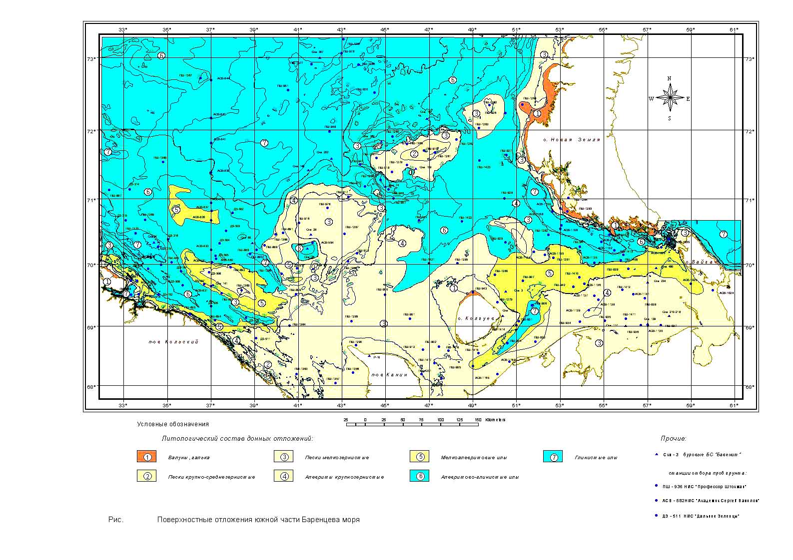Отложения морского дна Баренцева моря