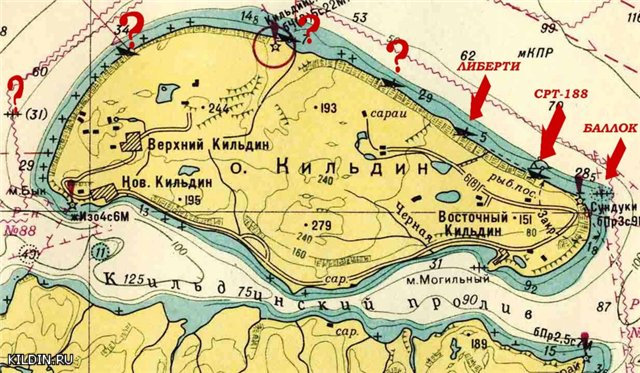 Карта острова Кильдин